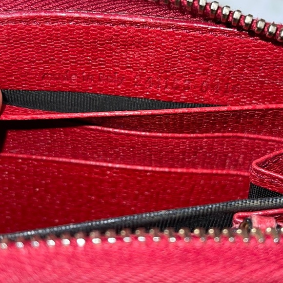 Yves Saint Laurent RED Leather Zip Around Long Wallet - Picture 9 of 15